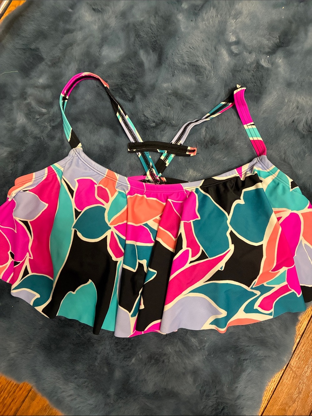 Women’s Floral Flounce Tank Top - Multicolor